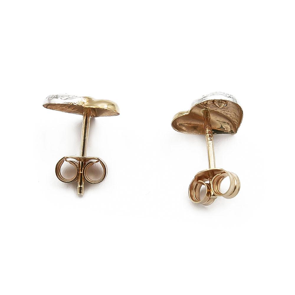 Kultaiset korvakorut sydän, rodinoitu #1