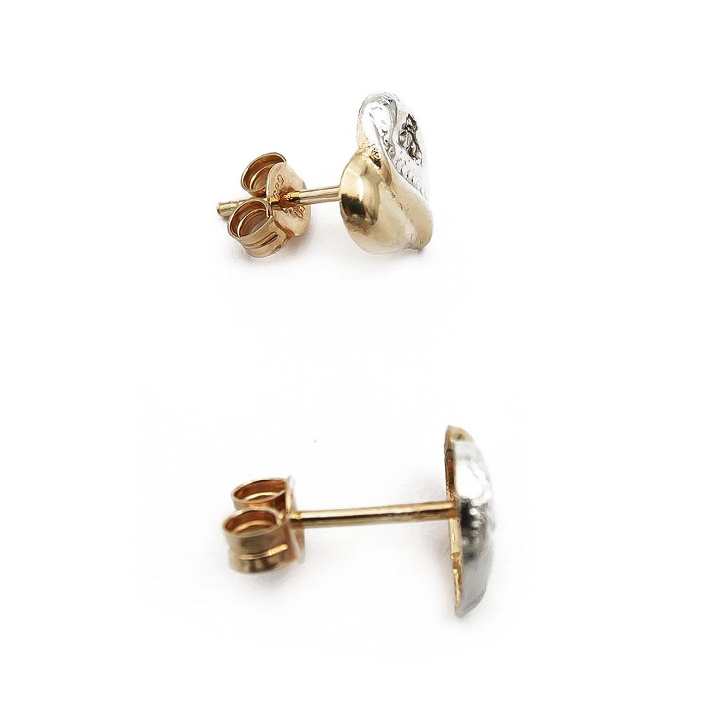 Kultaiset korvakorut sydän, rodinoitu #2