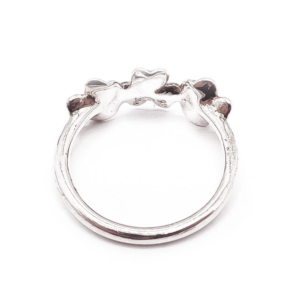 Hopeinen kukkasormus 17,5mm #2