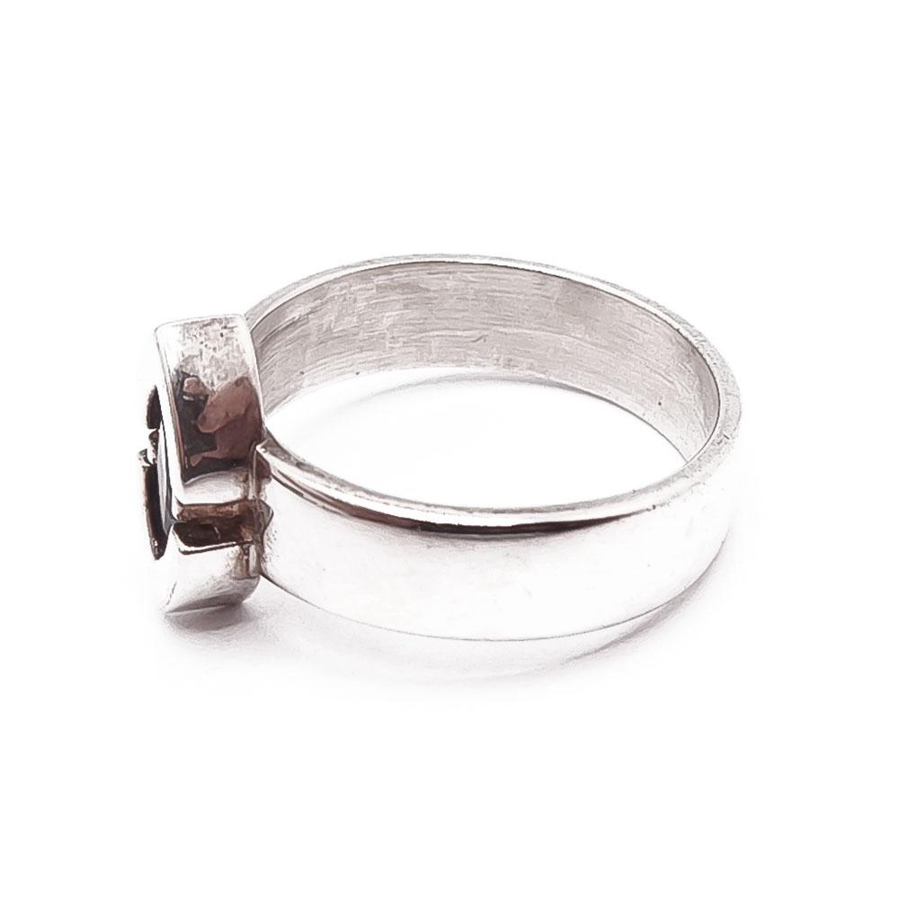 Hopeinen sormus sininen kivi 18mm #3