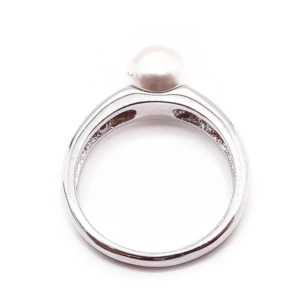 Hopeinen helmisormus cz 17mm #2