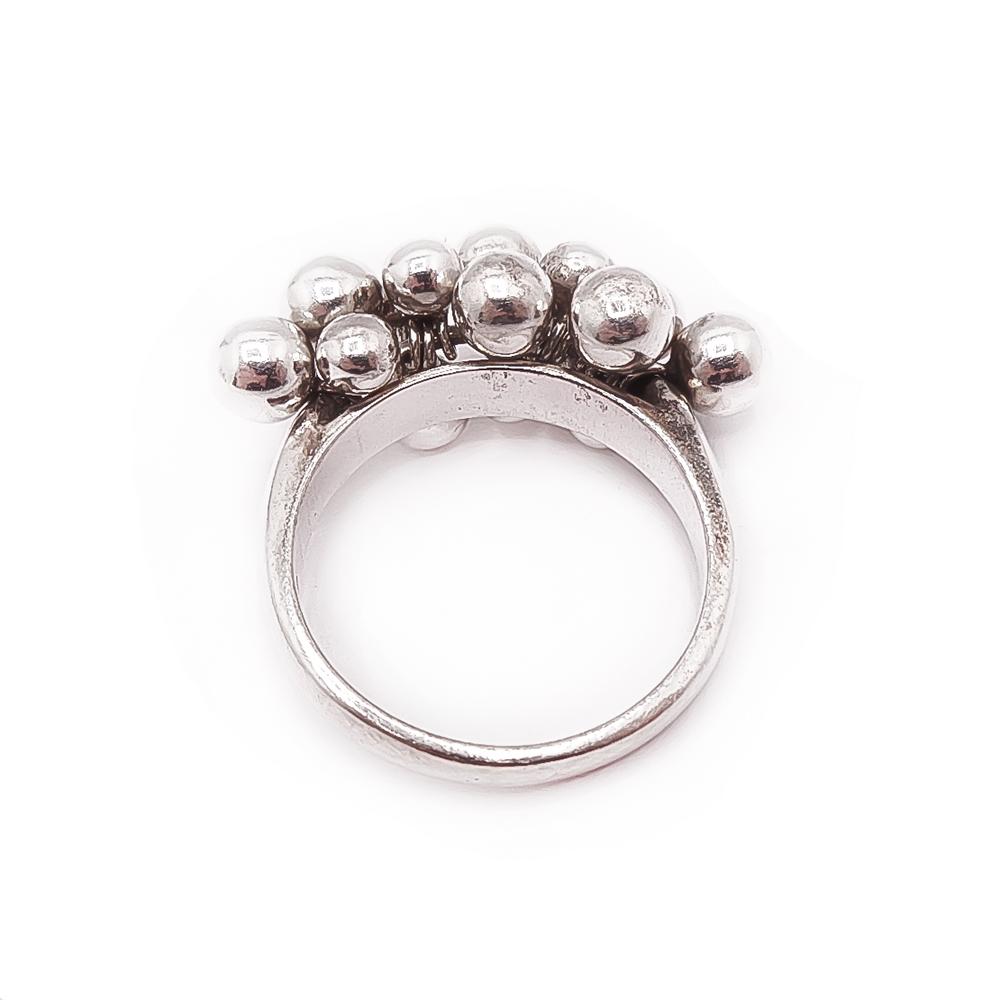 Hopeinen pallollinen sormus 18,5mm #2