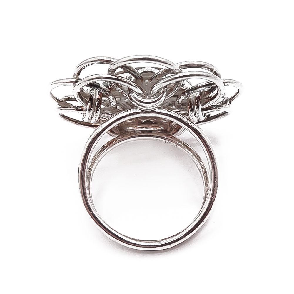 Hopeinen sormus tiikerinsilmä 17mm #2