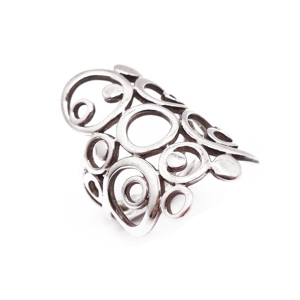 Hopeinen sormus 17mm #0