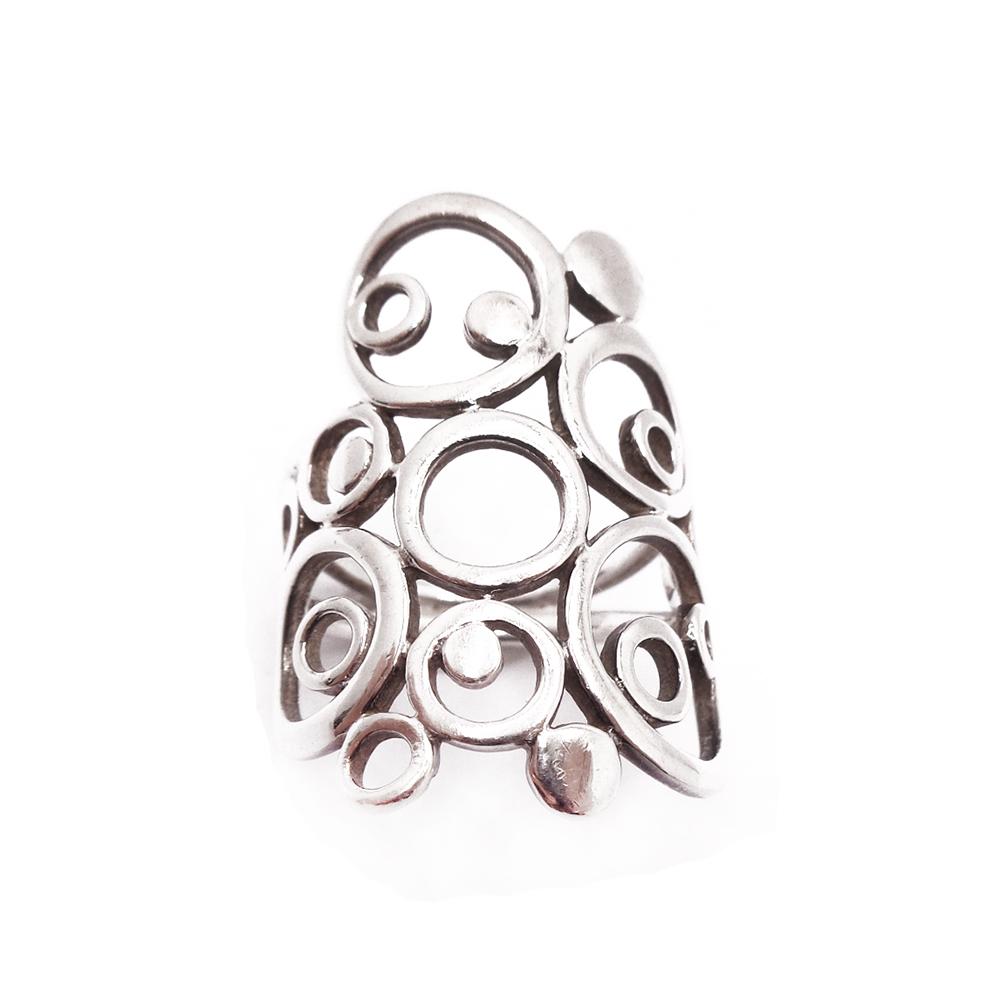 Hopeinen sormus 17mm #1