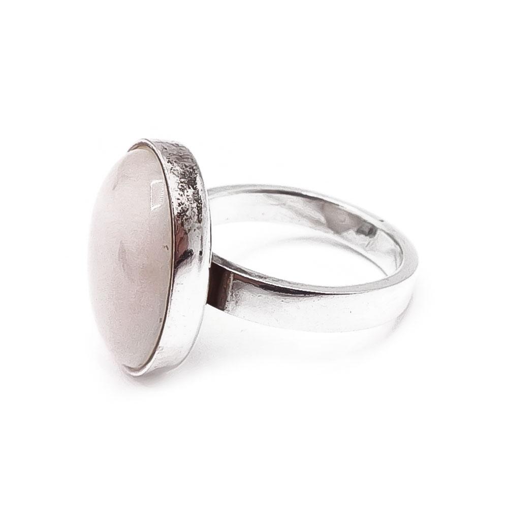 Hopeasormus vaalealla kivellä 17mm #3