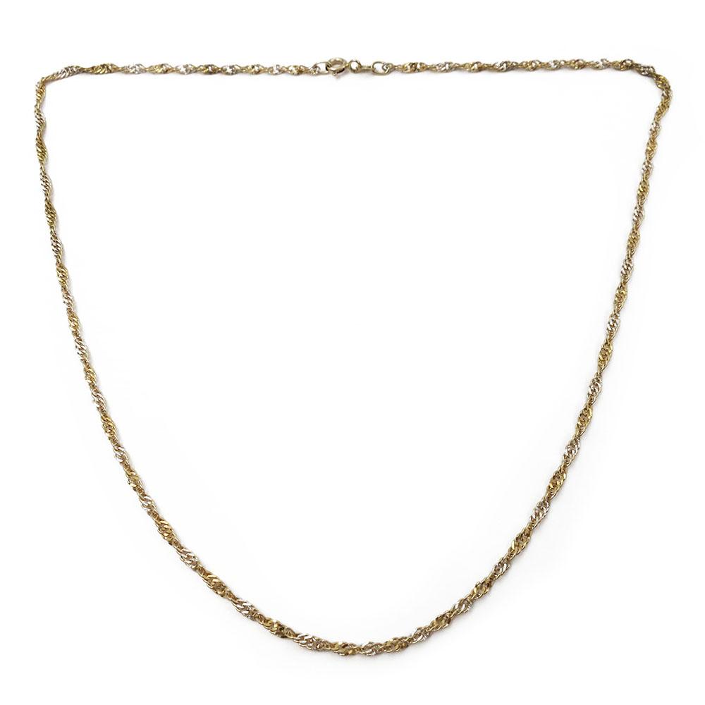 Valko/keltakultainen kierrekaulaketju 40cm #0