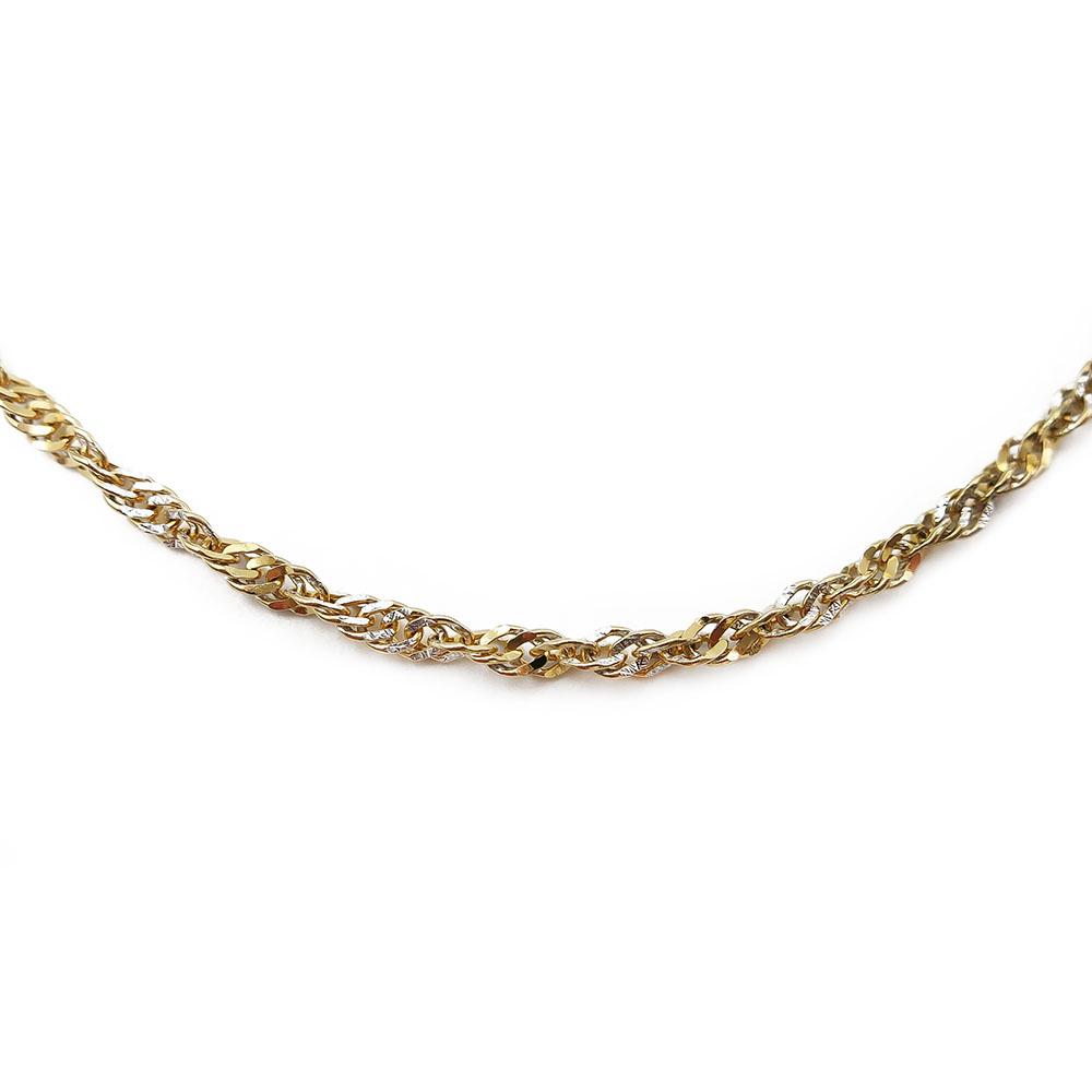 Valko/keltakultainen kierrekaulaketju 40cm #1