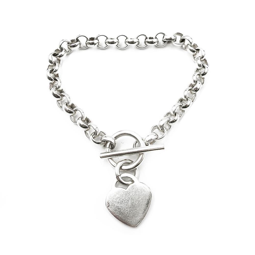 6,75mm Papuranneketju Sydän helalla 18cm #0