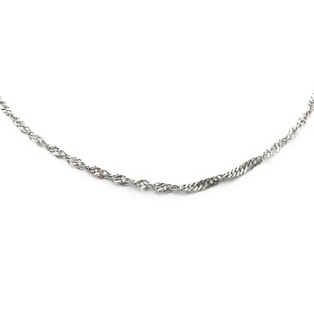 2mm Hopeinen kierreketju 42cm #1