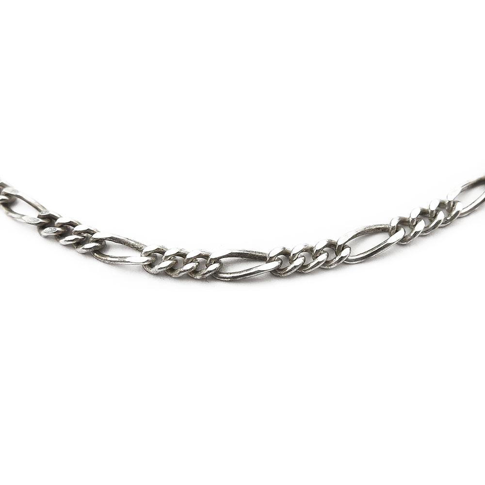 Hopeinen figaro kaulaketju 42cm #0