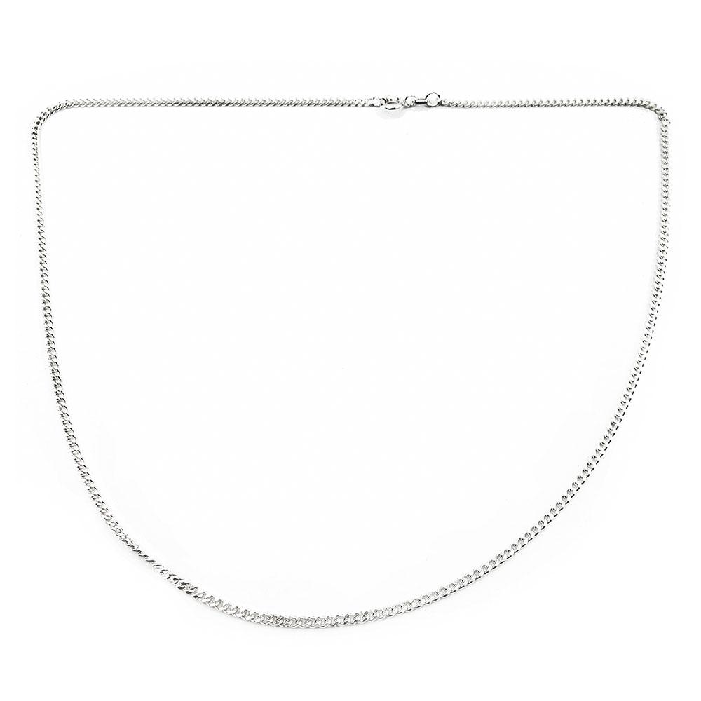 2mm Hopeinen panssarikaulaketju 45cm #0