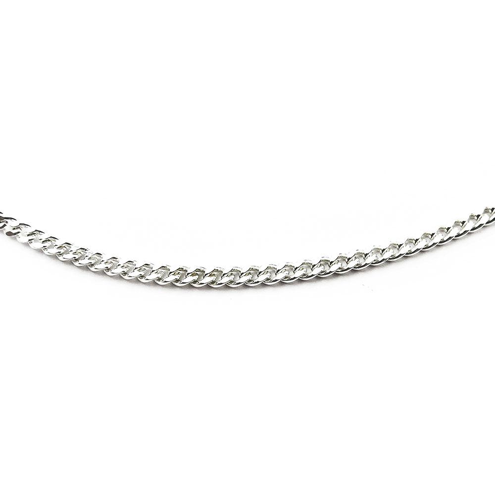 2mm Hopeinen panssarikaulaketju 45cm #1