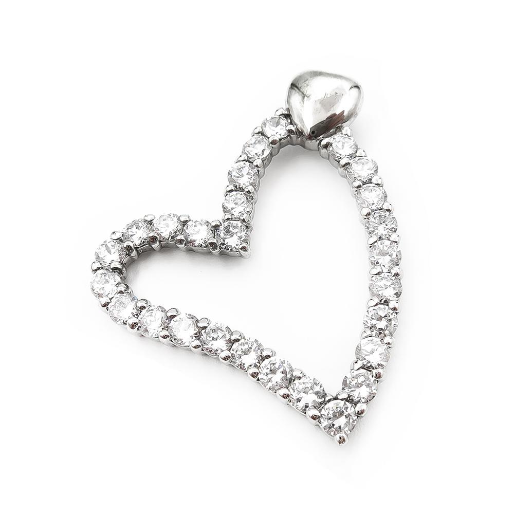 Suuri sydänriipus kirkkain kivin #0