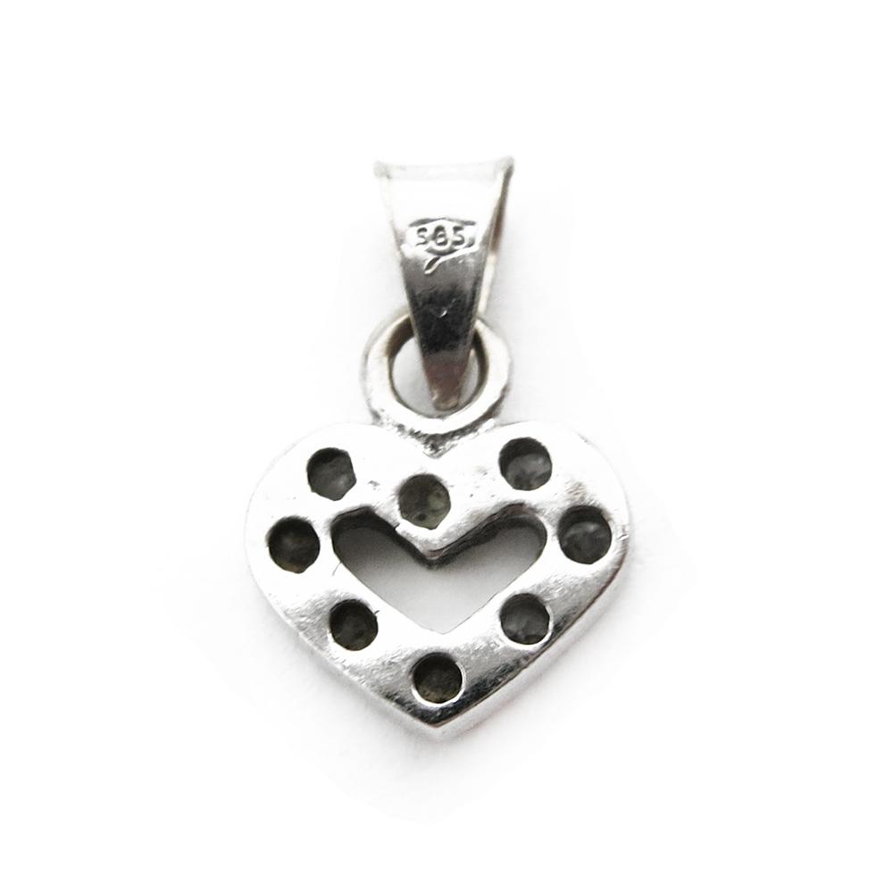 Valkokultainen siro sydänriipus kirkkain kivin #1