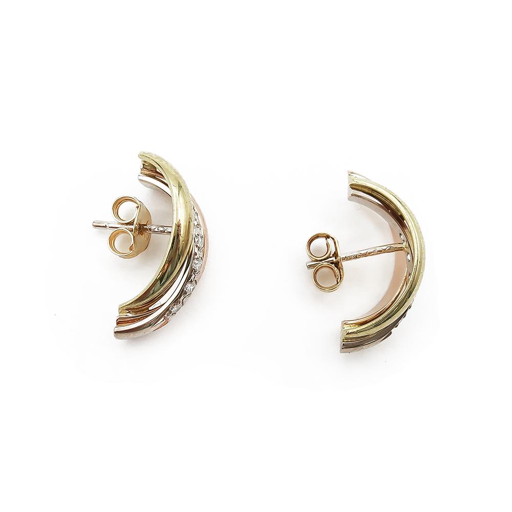 18K Keltakulta / punakulta timanttikorvakorut 0,10ct #1