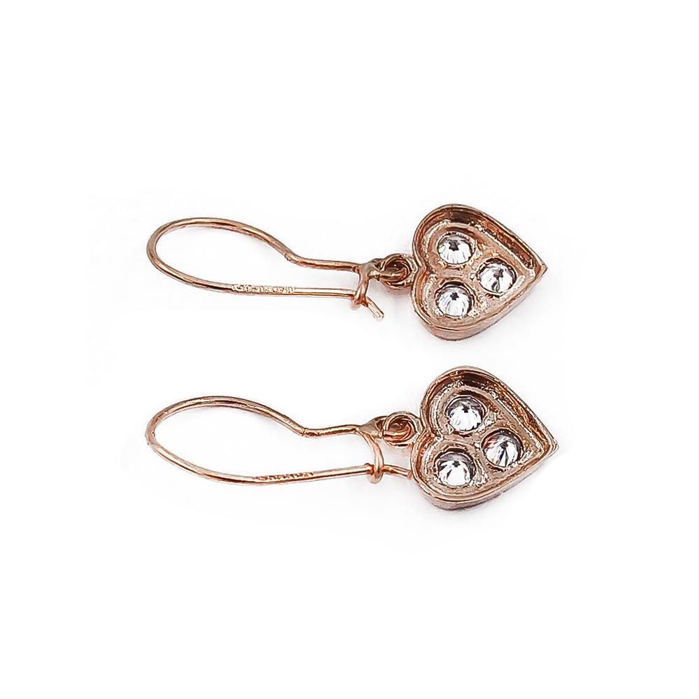 Kultaiset kirkaskiviset sydänkorvakorut koukku RO #1