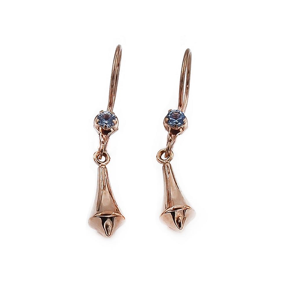 Kultaiset pisarakorvakorut v.sin.kivellä koukku KN #0