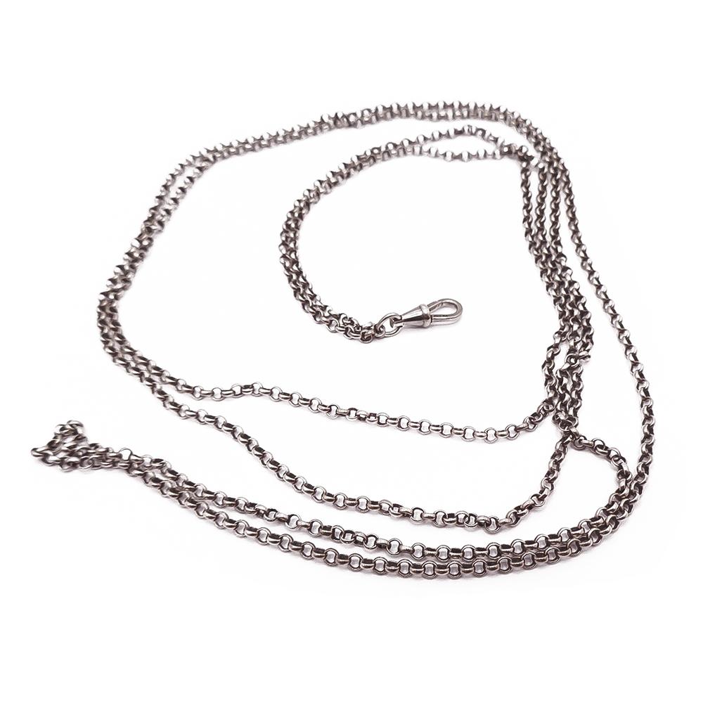 Hopeinen kaulakellon vitja 140cm #0