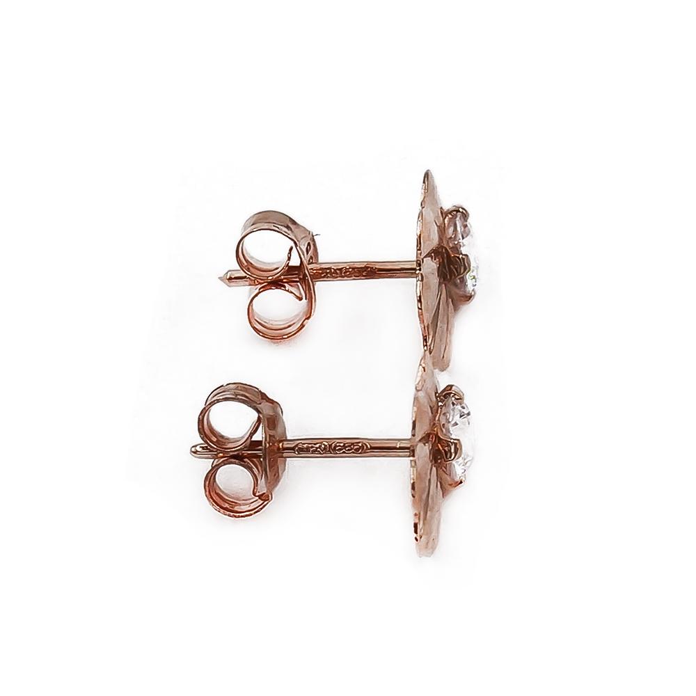 Kultaiset viuhka korvakorut kirkkaalla kivellä tappi TPR #2