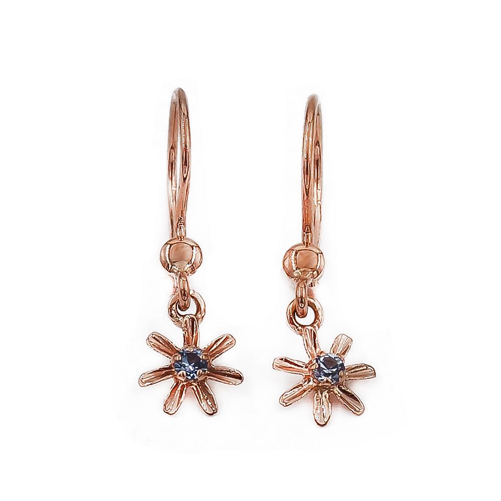 Kultaiset kukkakorvakorut v.sin. kivellä koukku #0