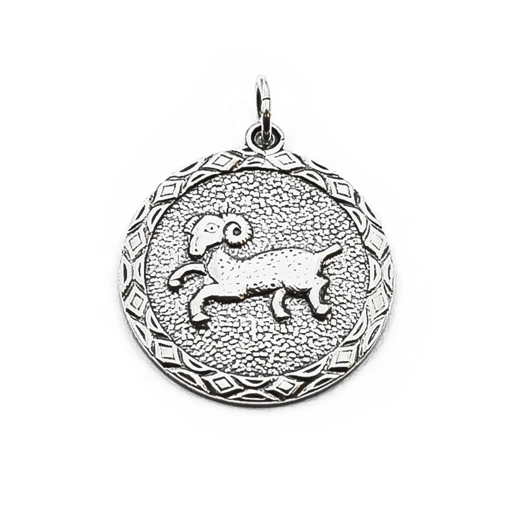 Hopeinen oinas horoskooppiriipus #0