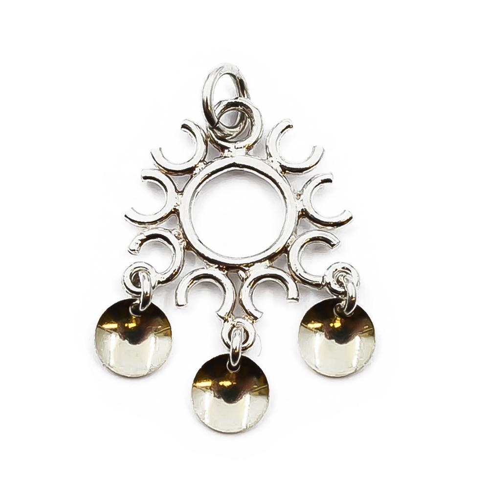 Hopeinen aurinko riipus #0