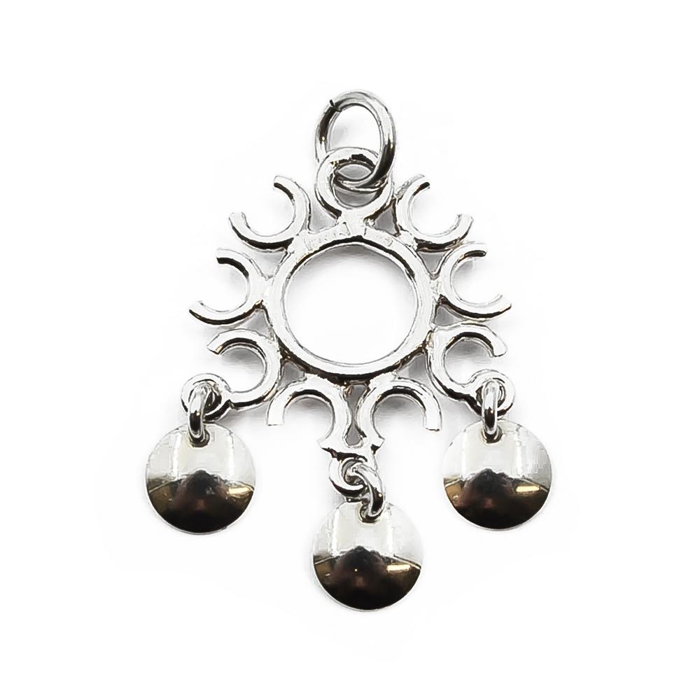 Hopeinen aurinko riipus #1