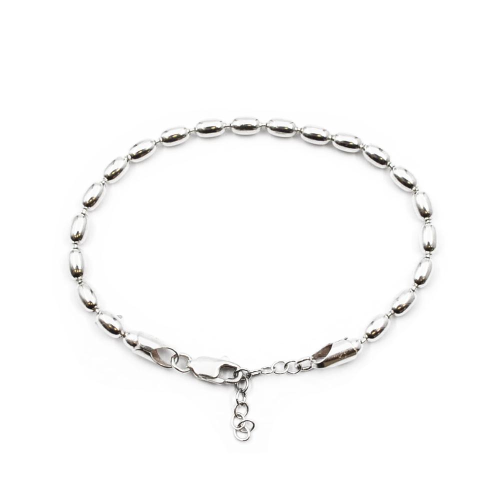 Hopeinen oliiviranneketju 18,5 + 3cm #0