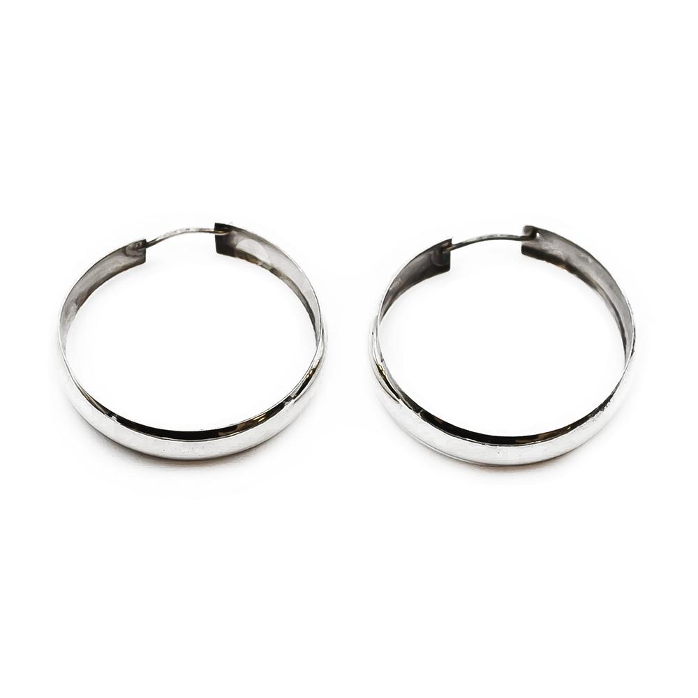 Hopeiset korvarenkaat 7 x 35mm #2