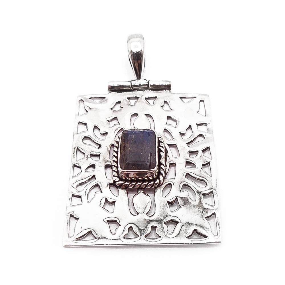 Hopeinen riipus spectroliitti #0