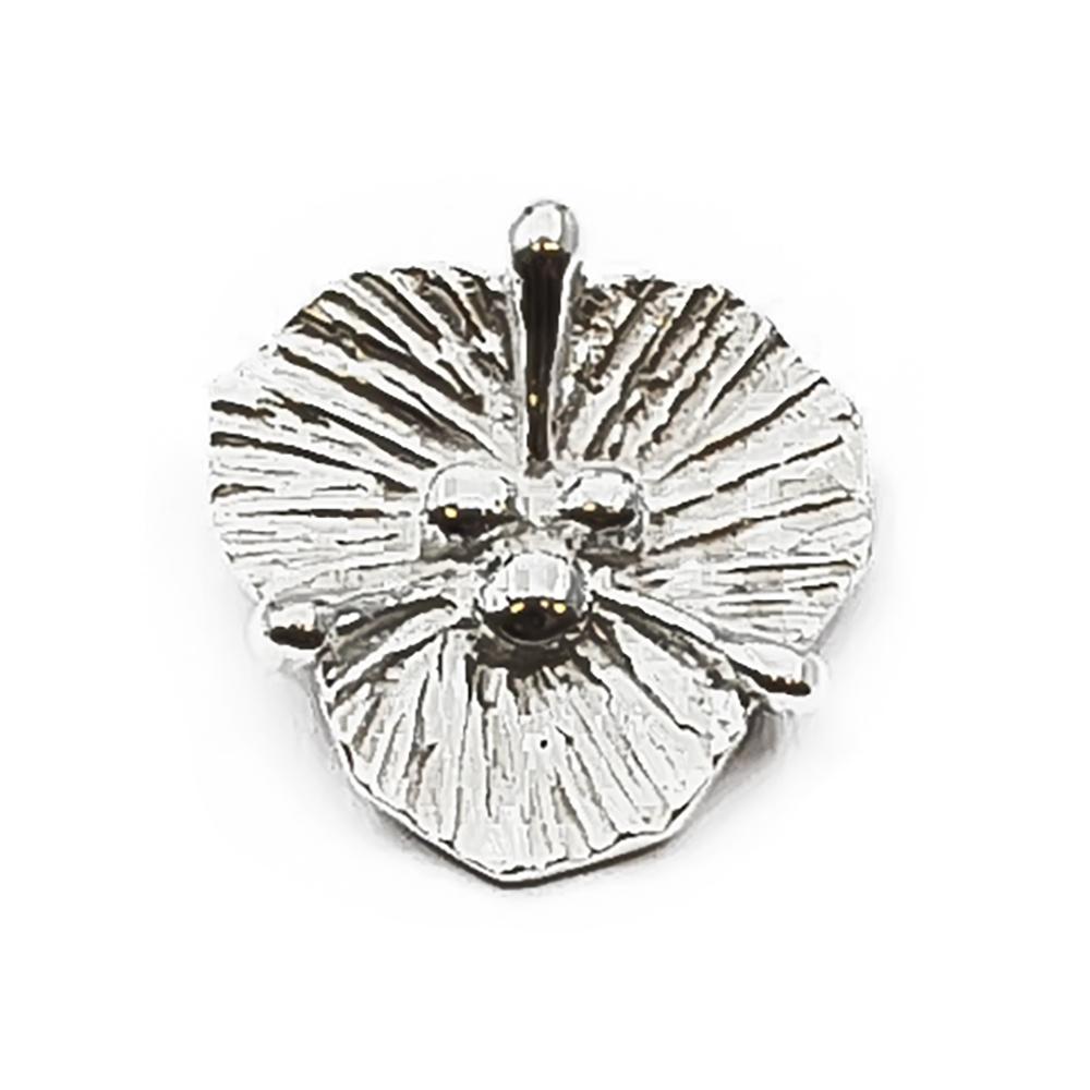 Hopeinen kukka riipus #0