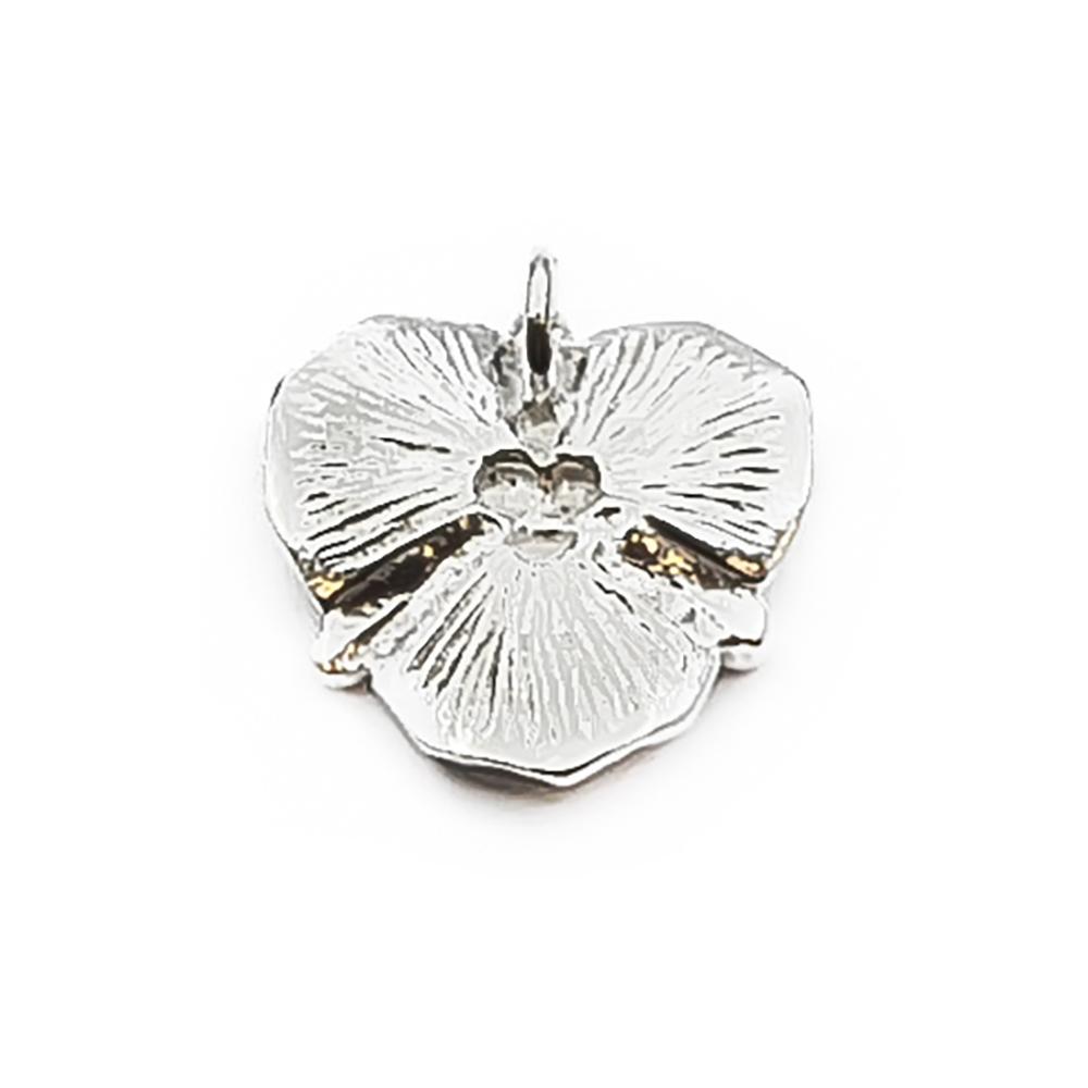 Hopeinen kukka riipus #1