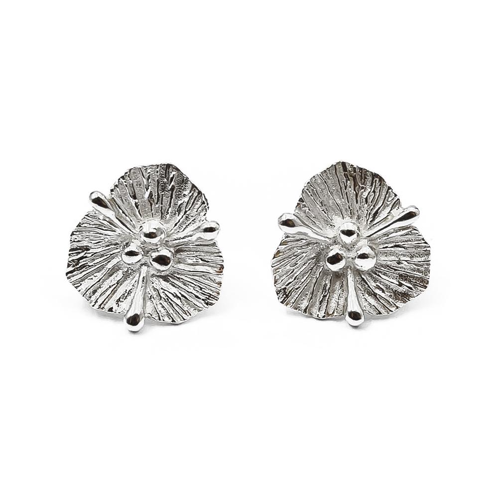 Hopeiset kukka korvakorut #0