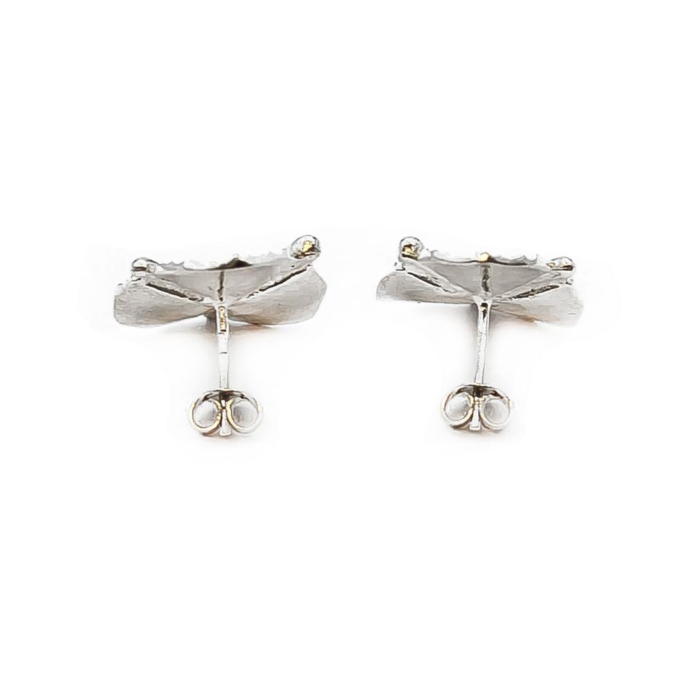 Hopeiset kukka korvakorut #3