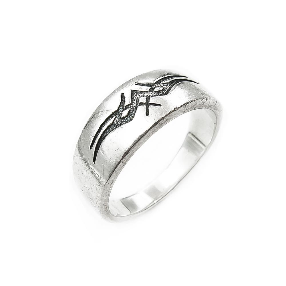 Hopeinen kuvioitu sormus 20,75 #0