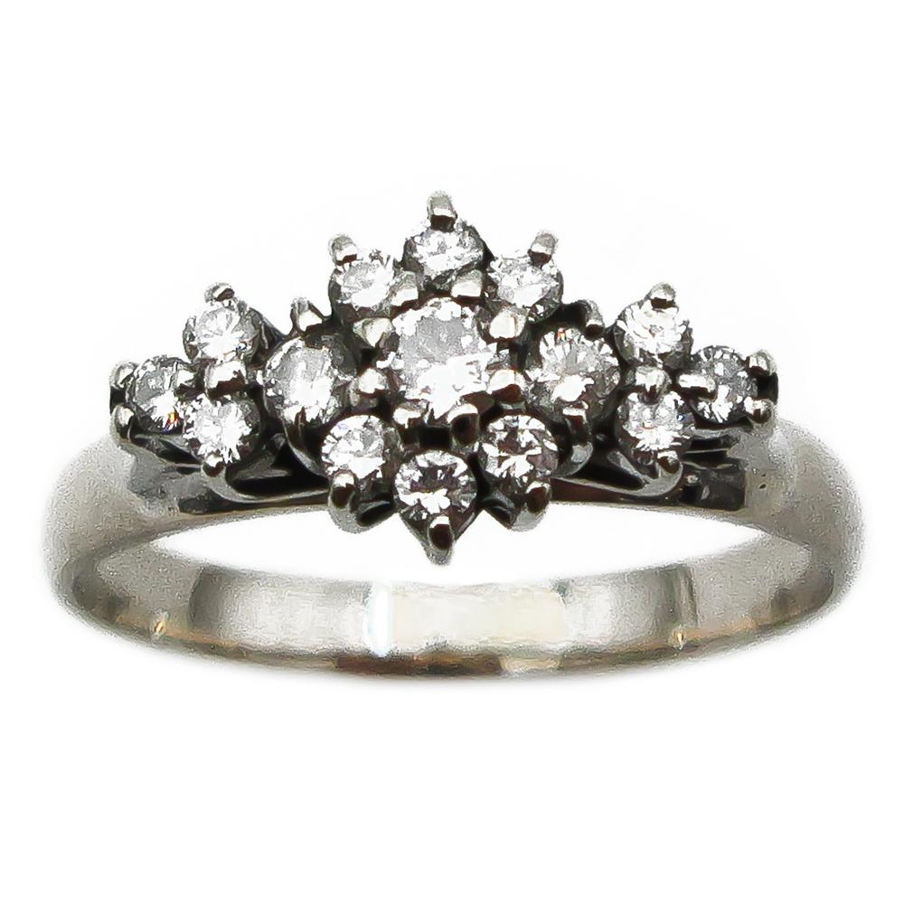 Valkokultainen timanttisormus 19,5mm 0,4ct #3