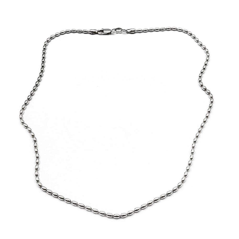 Hopeinen oliiviketju 42cm #0