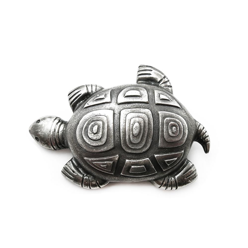 Hopeinen kilpikonna rintakoru #0