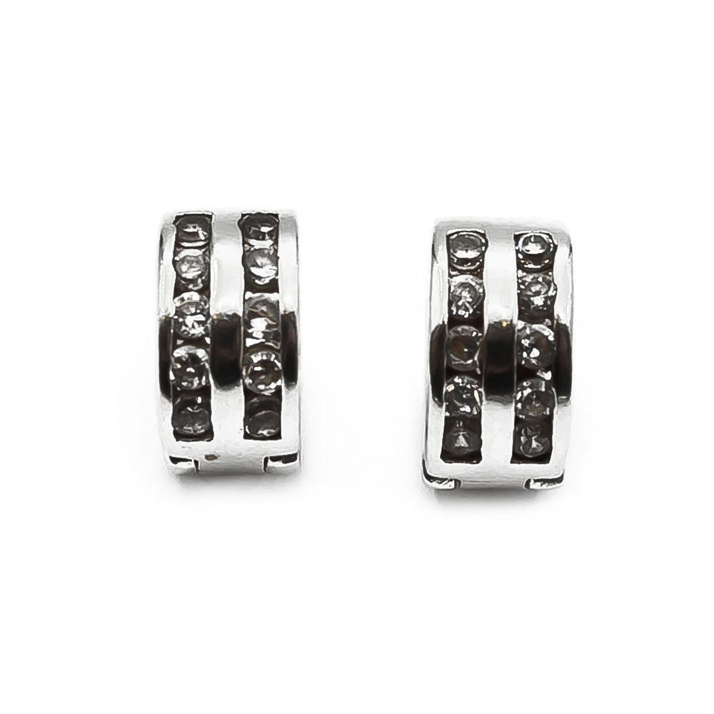 Hopeiset korvarenkaat zirkonioilla #1