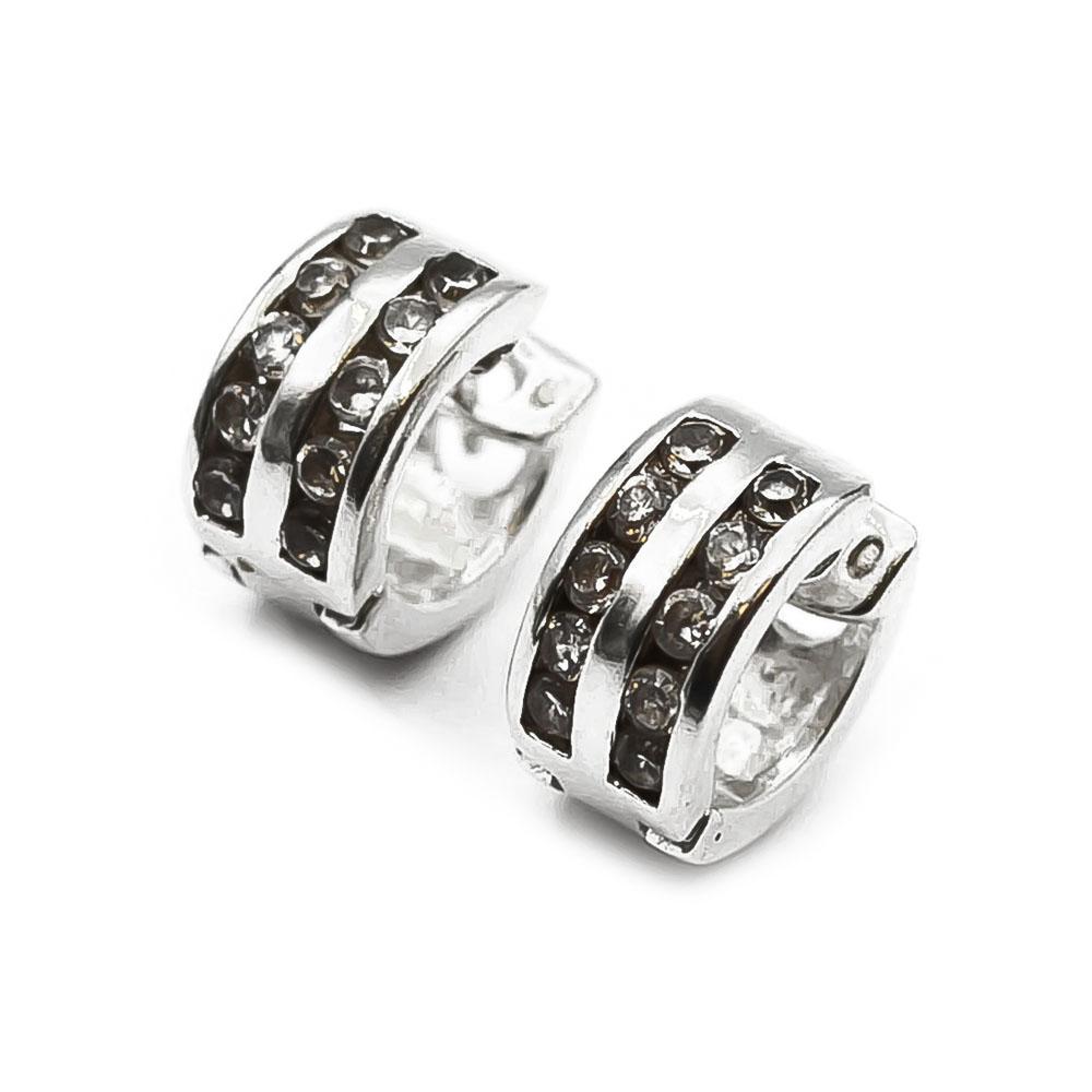 Hopeiset korvarenkaat zirkonioilla #0