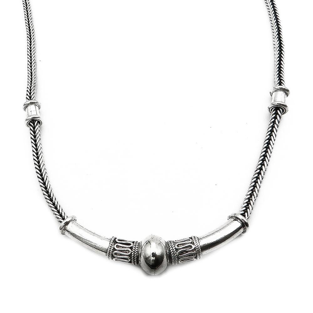 Hopeinen kaulaketju 45cm #0