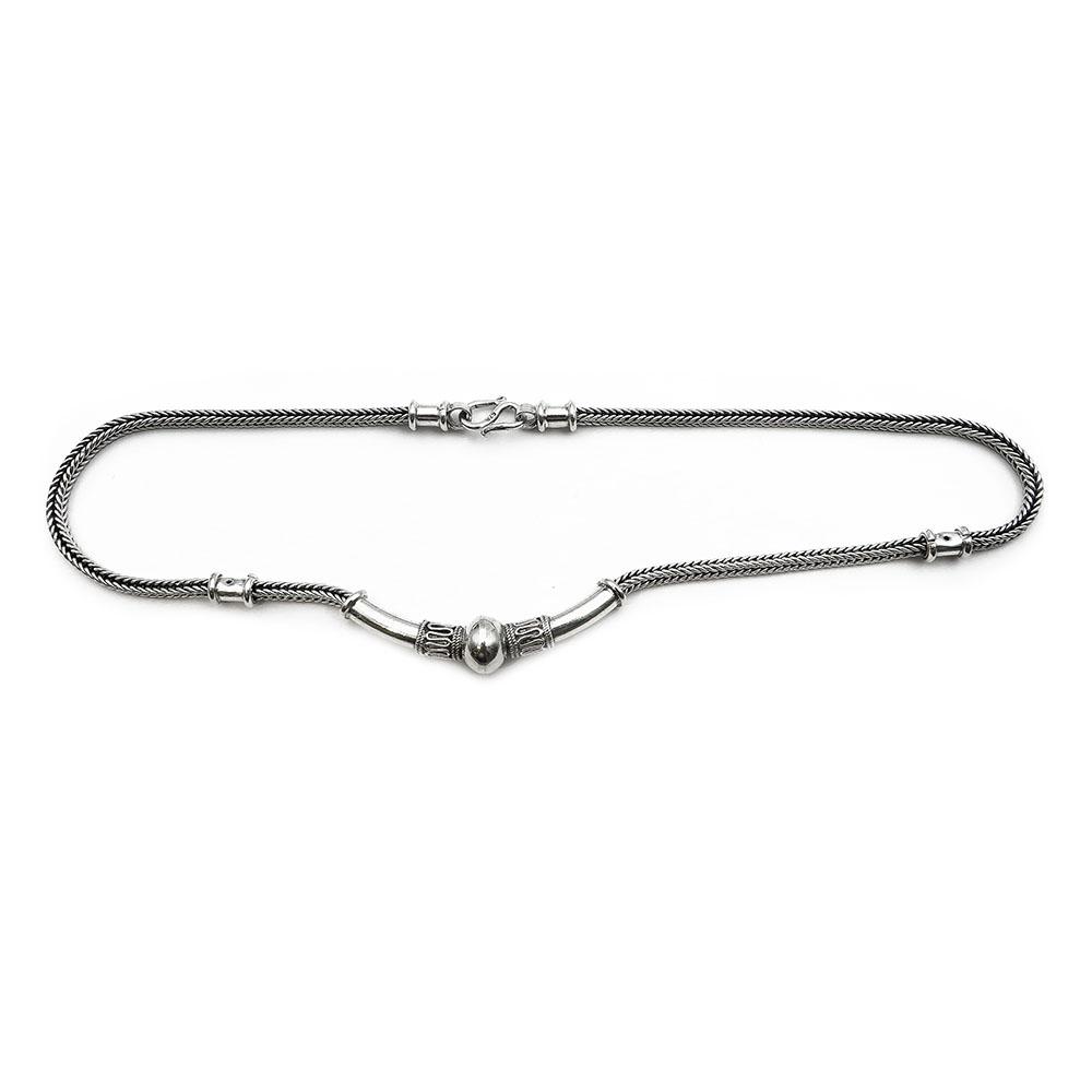 Hopeinen kaulaketju 45cm #1