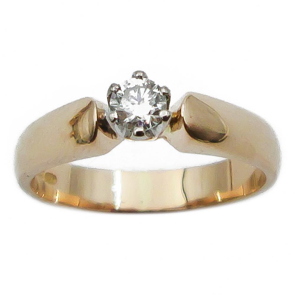 18K Kultainen timanttisormus 17,65mm 0,2ct #1