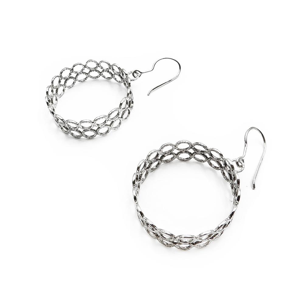 Hopeiset roikkuvat korvakorut #1