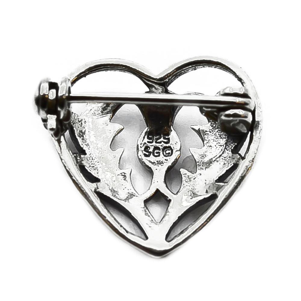 Hopeinen sydän rintaneula #1