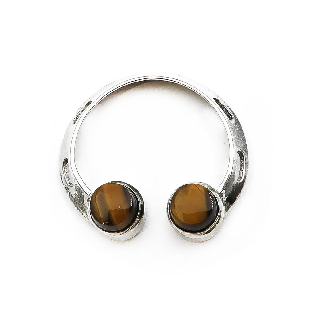 Hopeinen riipus tiikerinsilmä kivillä #0