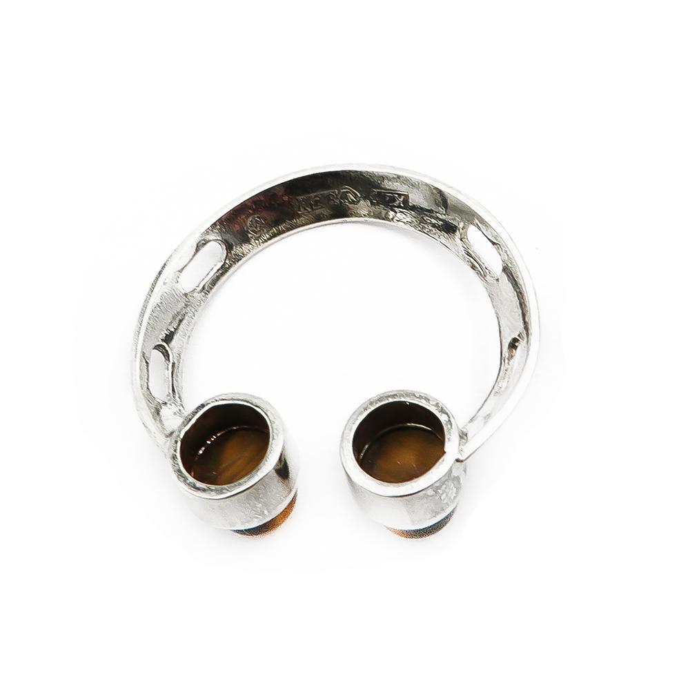 Hopeinen riipus tiikerinsilmä kivillä #1