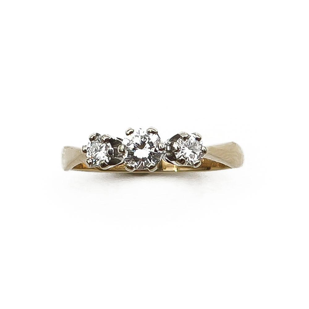 18k Timanttisormus 17,25mm 1kpl 0,20ct. 2kpl 0,10ct #1