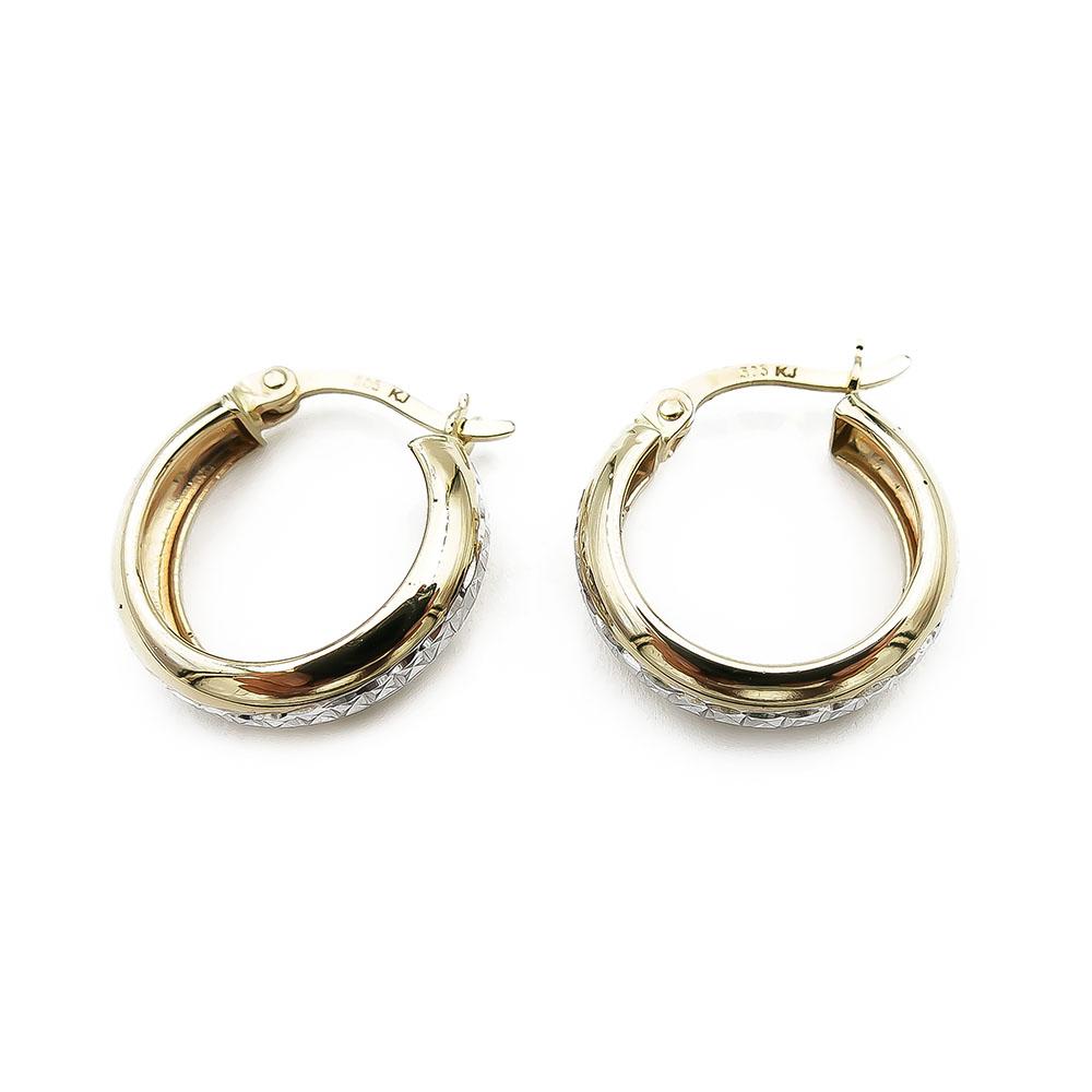 Kultaiset rengaskorvakorut, valkokultarodinointi #2